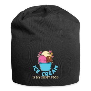 Ice Cream Spirit Food Eiscreme Eis - Jersey-Beanie - Schwarz - Vorne