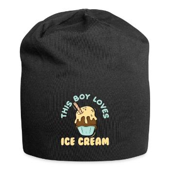 This Boy Loves Ice Cream Eiscreme Eis - Jersey-Beanie - Schwarz - Vorne