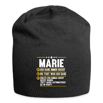 Marie - Jersey-Beanie - Schwarz - Vorne