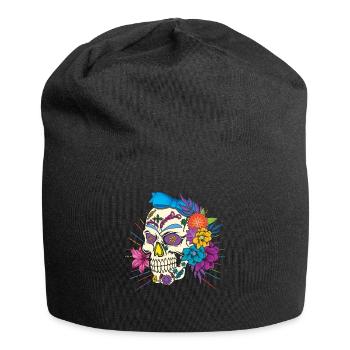 Floral Dia De Los Muertos LGBTQ LGBT Pride Month - Jersey Beanie - black - Front