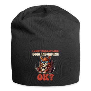 Gaming Gamer Gaming Gaming Dog - Jersey Beanie - black - Front