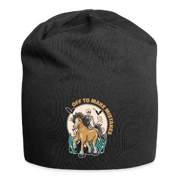 Skelett Reitpferd Fehler Reiten - Jersey-Beanie - Schwarz - Vorne
