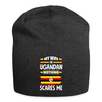 Ugandan Uganda Ugandan Flag Quote - Jersey Beanie - charcoal grey - Front