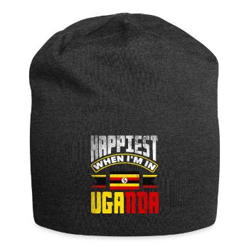 Ugandan Uganda Ugandan Flag Quote - Jersey Beanie - charcoal grey - Front