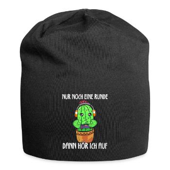 Nur Noch Eine Runde Zocken Gamer Kaktus - Jersey-Beanie - Schwarz - Vorne