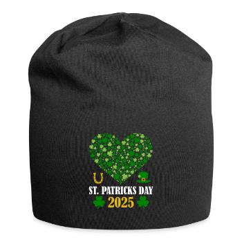 St Patricks Day Accessories Ireland Shamrock Decoration - Jersey Beanie - black - Front