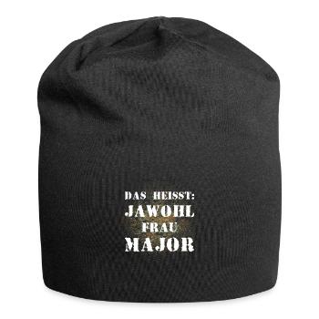 Das heißt Jawohl Frau Major Bundeswehr Soldat - Jersey-Beanie - Schwarz - Vorne