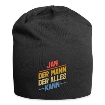 Jan Der Mann Der Alles Kann Vorname Jan - Jersey-Beanie - Schwarz - Vorne