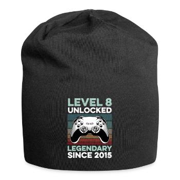 Level 8 Jahre 8. Geburtstag Jahr 2015 Junge Gamer - Jersey-Beanie - Schwarz - Vorne