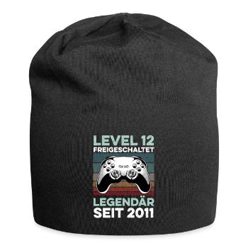 Level 12 Jahre 12. Geburtstag Jahr 2011 Gamer - Jersey-Beanie - Schwarz - Vorne