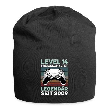 Level 14 Jahre 14. Geburtstag Jahr 2009 Gamer - Jersey-Beanie - Schwarz - Vorne