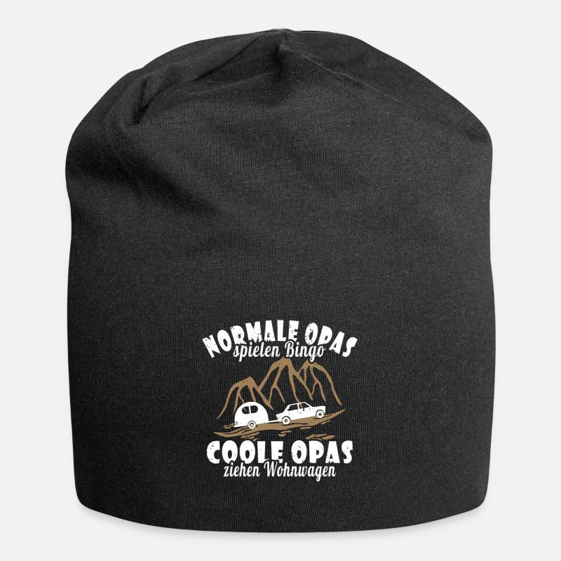 Wohnwagen Camping Rentner Opa - Jersey-Beanie - Schwarz