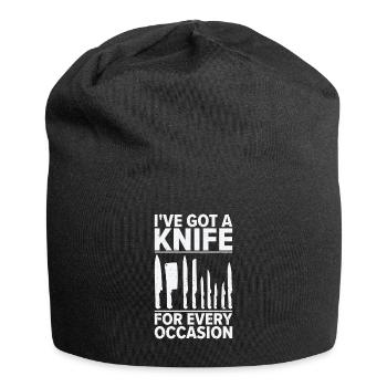 Messersammler Messer Sammeln - Jersey-Beanie - Schwarz - Vorne