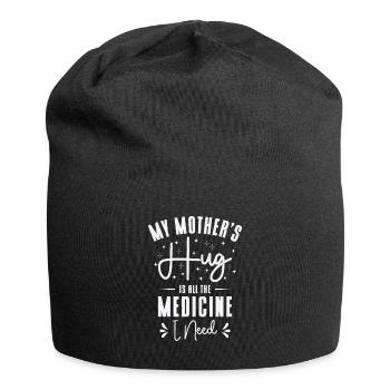 Beste Medizin Mutter Umarmung Oma Eltern Familie - Jersey-Beanie - Schwarz - Vorne