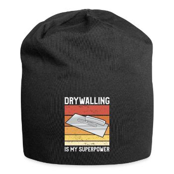 Drywalling Is My Superpower Drywall Drywaller - Jersey Beanie - black - Front