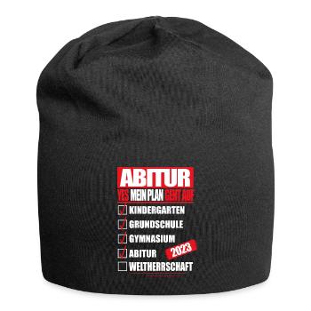 Abi 2023 Abitur bestanden WELTHERRSCHAFT Abitur - Jersey-Beanie - Schwarz - Vorne