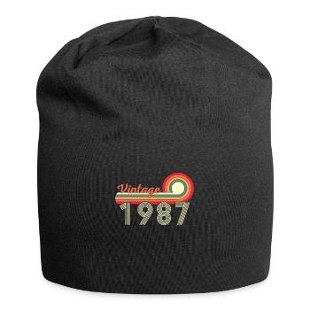 35. Geburtstag Vintage Born in 1987 - Jersey-Beanie - Schwarz - Vorne