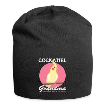 Cockatiel Grand-mère Oiseau Propriétaire Cadeau - Bonnet en jersey - noir - Devant