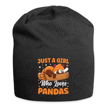 Just A Girl Who Loves Panda Bear Cute Sleeping - Jersey Beanie - black - Front