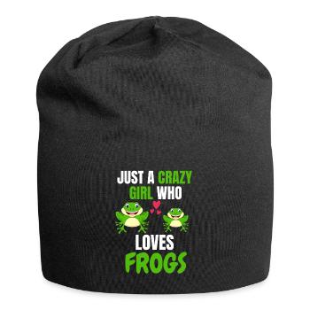 Animal Lovers Girl Toad Animal Gift Frog - Jersey Beanie - black - Front