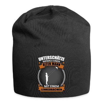 Drachenfliegen Alter Mann Spruch Geschenk - Jersey-Beanie - Schwarz - Vorne