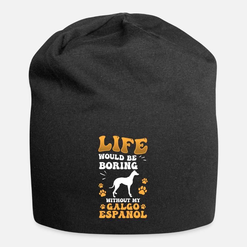 Ennuyeux sans Galgo Espanol Spanish Greyhound - Bonnet en jersey - noir