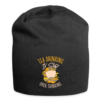 Tea Overthinking Tea Lover Teetasse Overthinker - Jersey-Beanie - Schwarz - Vorne