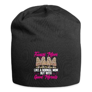 Mushroom hunting, mushrooms, morels, mushroom picking, foraging - Jersey Beanie - black - Front