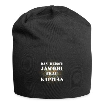 Das heißt Jawohl Frau Kapitän Bundeswehr Offizier - Jersey-Beanie - Schwarz - Vorne