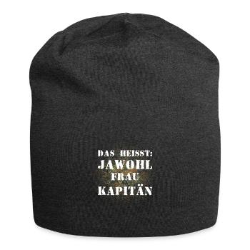 Das heißt Jawohl Frau Kapitän Bundeswehr Offizier - Jersey-Beanie - Anthrazit - Vorne