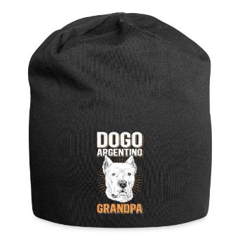 Dogo Argentino Grandpa Dog Owner Gift - Jersey Beanie - black - Front