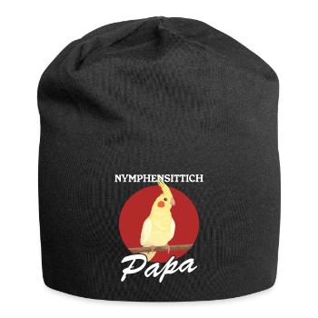 Nymphensittich Papa Vogelbesitzer Geschenk - Jersey-Beanie - Schwarz - Vorne