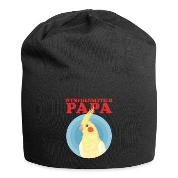 Nymphensittich Papa Vogel Besitzer Geschenk - Jersey-Beanie - Schwarz - Vorne