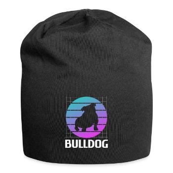 Retro Bulldog Bulldogs Dog Lover - Jersey Beanie - black - Front