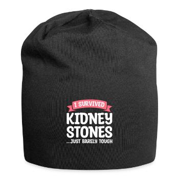 I Survived Kidney Stones Just Barely Tough Surgery - Jersey Beanie - black - Front