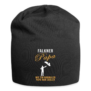 Falkner Papa Spruch Falke Falknerei Geschenk - Jersey-Beanie - Schwarz - Vorne
