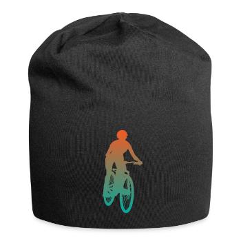 Radfahrerin Mountainbike Fahrer Geschenk Damen - Jersey-Beanie - Schwarz - Vorne