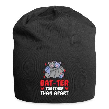 Câlin de la Saint-Valentin Paire de chauves-souris mignonnes - Bonnet en jersey - noir - Devant