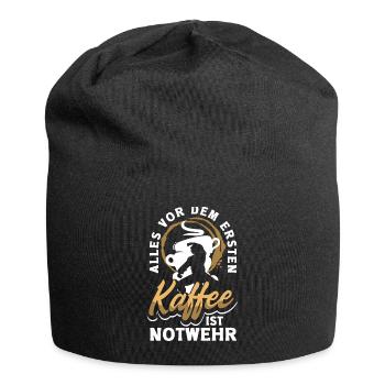 Alles vor dem ersten Kaffee ist Notwehr Lustiges - Jersey-Beanie - Schwarz - Vorne