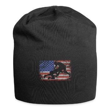 Wrestling Retro USA Flag Wrestling 4th of July - Jersey Beanie - black - Front