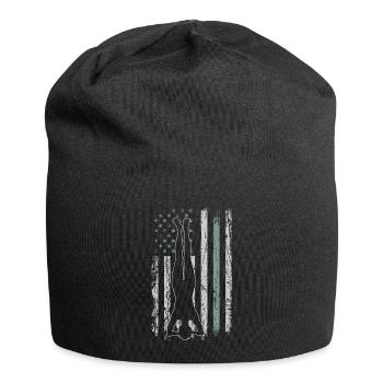 Yoga Retro USA Flag Fitness 4th of July Yoga - Jersey Beanie - black - Front