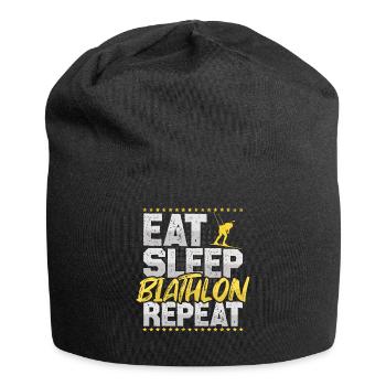 Biathlon Eat Sleep Repeat Skier Hobby Biathlon - Jersey-Beanie - Schwarz - Vorne