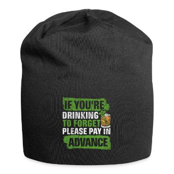 S’il vous plaît payer à l’avance Barman drôle - Bonnet en jersey - noir - Devant