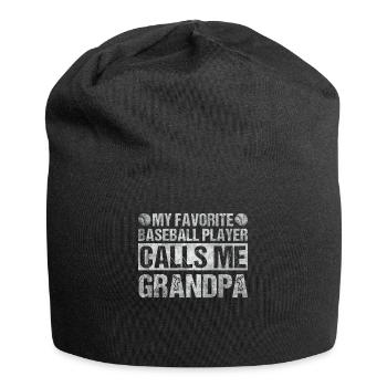 Mon joueur de baseball préféré m’appelle grand-père - Bonnet en jersey - noir - Devant