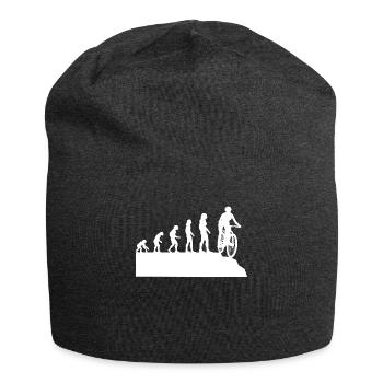 Radfahrerin Evolution Mountainbike Fahrer Geschenk - Jersey-Beanie - Anthrazit - Vorne
