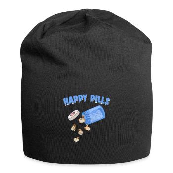 Happy Pills Persian Cat Funny Kitten Lover Feline - Jersey Beanie - black - Front