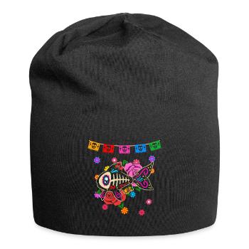 Day of the dead farbiger Fisch mexikanisches - Jersey-Beanie - Schwarz - Vorne