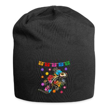 Day of the dead farbiger Gecko mexikanisches - Jersey-Beanie - Schwarz - Vorne