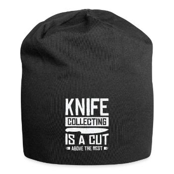 Messersammler Messer Sammeln - Jersey-Beanie - Schwarz - Vorne