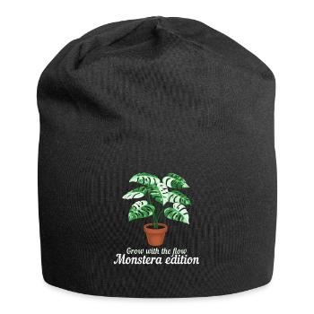 Grow With The Flow Monstera - Jersey Beanie - black - Front